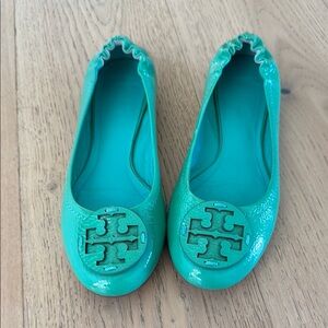 Tory Burch Turquoise Patent Ballet Flats